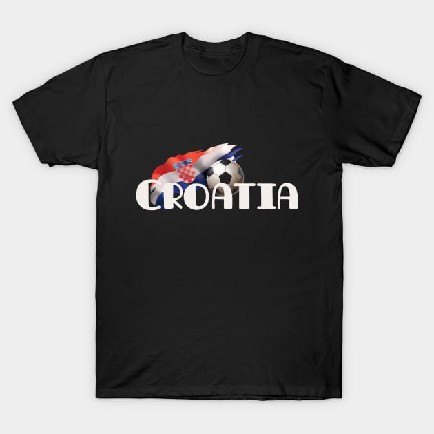 Croatia Text with National Flag Group F World Cup 2022 T-Shirt by PongPete